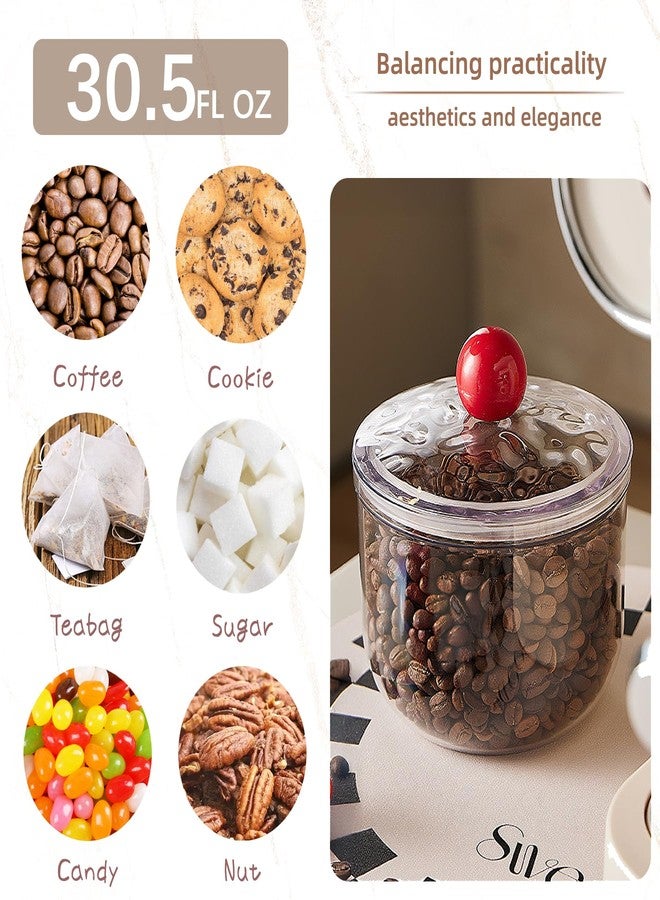 Custde 30 floz Clear Plastic Candy Jar with Lid - Airtight Multi-Purpose Storage for Candy, Cookies, Coffee & More - Ideal for Kitchen, Office, Bathroom (30 fl oz) - Image 5